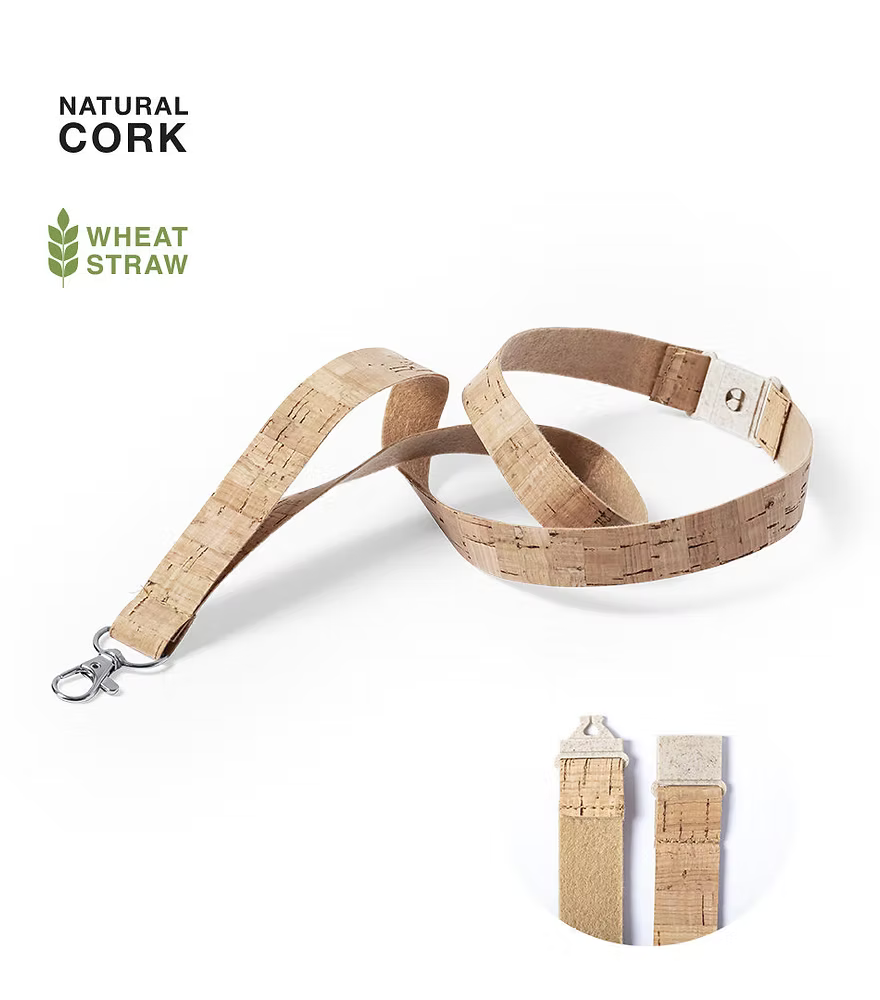 Cork Lanyard with Wheat Straw Buckle