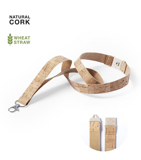 Cork Lanyard with Wheat Straw Buckle