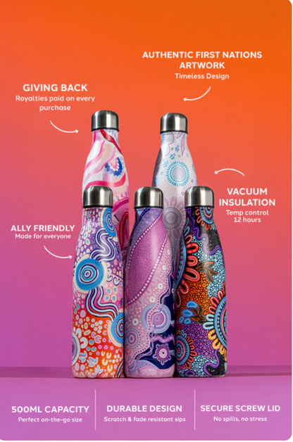 INDIGENOUS Art Water Bottle Stainless Steel